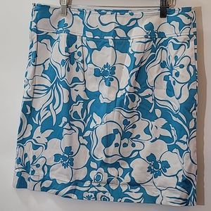Blue and white floral pattern Ann Taylor women's Skirt